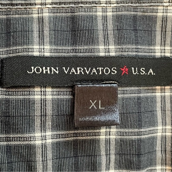 John Varvatos USA | Gray Cream Plaid Long Sleeve Button Down Shirt - Picture 6 of 8